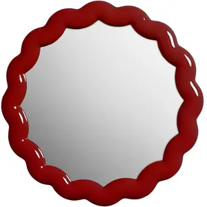 Miroir rond en polyrésine bordeaux 40,5x3cm Zigzag - &Klevering pas cher