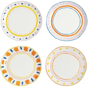 4 Assiettes plates en porcelaine Boavista - &Klevering pas cher