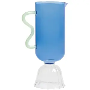 & klevering - Carafe Tulip - Bleu - Verre pas cher