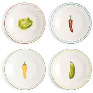 Set de 4 assiettes légumes 21 cm - &Klevering pas cher