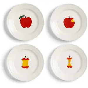 &Klevering - Assiettes Haines - Set de 4 Rouge taille unique pas cher