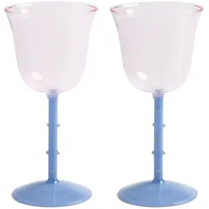 &Klevering - Verres à vin Dot - Set de 2 Rose taille unique