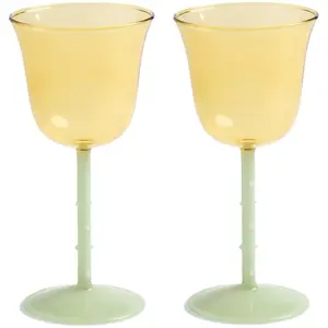 &Klevering - Verres à vin Dot - Set de 2 Jaune taille unique pas cher