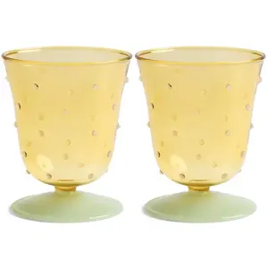 &Klevering - Verres Dot - Set de 2 Jaune taille unique pas cher