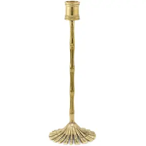 Doing Goods - Bougeoir en laiton Bamboo Doré L pas cher