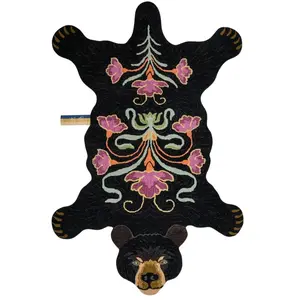 Doing Goods Tapis ours noir fleuri XL - 1.45.10.093.900.6