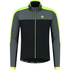 Rogelli Freeze Veste Velo Hiver Homme, Noir/Gris/Fluor, Taille 3XL