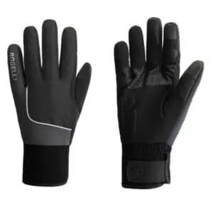 Gants de velo hiver hommes femmes noir rogelli essential hi vis pas cher