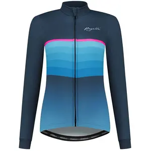 Maillot manches longues velo rogelli impress ii   femme   bleu rose