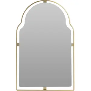 Wadiga Miroir en métal doré haut incurvé 28x0.5x45cm pas cher