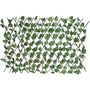 Merkloos Treillis extensible 180 x h 90 cm avec feuillage artificiel - grille 7 x 7 cm pas cher