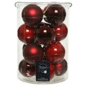 Merkloos / Sans marque Kaemingk - Boules de Noël en verre à suspendre 8 cm Rouge. 16 sept.