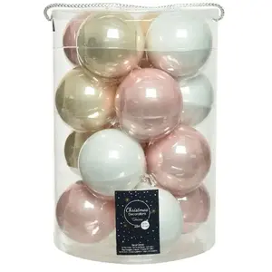 Kaemingk Boules de Noël en Verre Diam 8 cm Lot de 16 pas cher