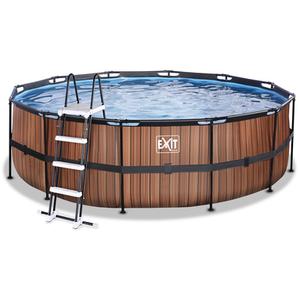 Piscine hors sol tubulaire ronde noire 450x122cm +pompe filtrante Exit pas cher