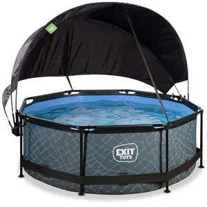 Comparateur de prix : Piscine tubulaire ronde EXIT Stone ø244x76cm avec pompe filtrante et v...