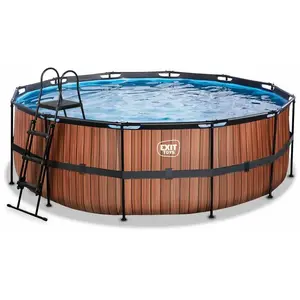 Piscine hors sol tubulaire ronde noire 427x122cm +pompe filtrante Exit pas cher