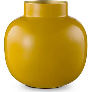 Vase Metal Rond Blushing Birds Jaune 25cm Pip Studio pas cher