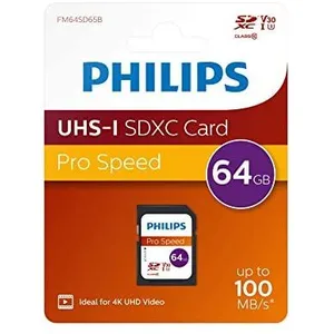 Philips Carte Philips SDXC/Carte Philips SDXC Classe 64 Go, UHS-I U3, 4K
