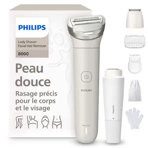 Comparateur de prix : Philips Lady Shaver Series 8000 - Rasoir sans fil, sur peau sèche ou h...
