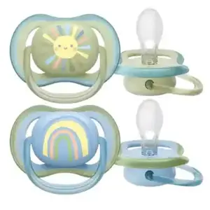 Avent Ultra Air 2 Sucettes Orthodontiques Silicone avec Motif 0-6 Mois pas cher