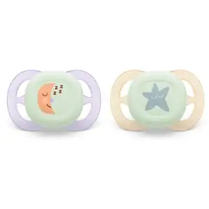 Philips Avent Sucette de nuit Ultra Start SCF075/07 en violet/jaune pas cher