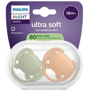 Philips Avent Ultra Soft Sucette Eco 18M+ Vert Orange 2uts pas cher
