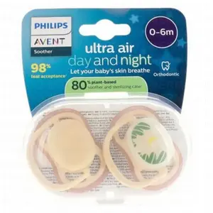 Comparateur de prix : Avent Sucette Ultra Air Jour&Nuit 0-6M Nature x2, sans BPA