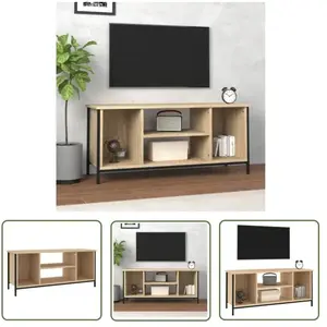 The Living Store - Meuble tv chêne sonoma 102x35x45 cm bois d'ingénier... pas cher