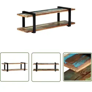 Meuble tv 130 x 40 x 40 cm Bois de récupération massif - The Living Store - Multicolore pas cher