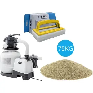 Intex - Pompe à sable 7900 L/u & sable de filtration 75 kg & brosse à ... pas cher