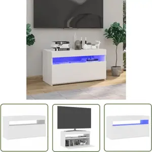 Meuble tv avec lumières led Blanc 75x35x40 cm pas cher