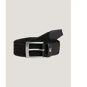 Tommy Hilfiger Ceinture Homme New Adan Belt 3.5 Ceinture En Toile, Noir (Black), 115