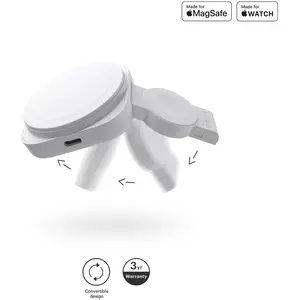 Comparateur de prix : ZENS Chargeur de Voyage MagSafe 15W pour iPhone Watch Mode Béquille Blanc