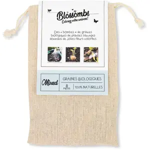 Sac Cadeau Coton Bio - 8 bombes à graines - BIO | Blossombs pas cher