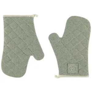 Paire de gants de cuisine en coton recyclé pistache Witloft pas cher