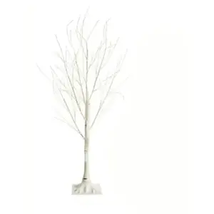Arbre de décoration - Bouleau - 120 cm - LED - Blanc - Intérieur pas cher