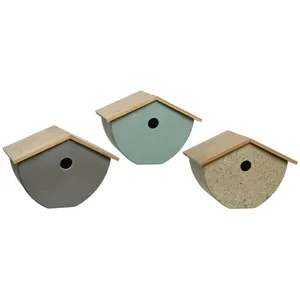 Decoris Maison D'oiseau. Fabriqué En Bambou. Couleurs Assorties 28.5x18x21cm pas cher