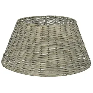 Decoris Cache pied de sapin de Noël en saule, coloris gris, H 28 x ø 70 cm pas cher