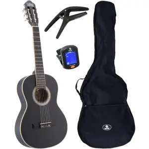 Comparateur de prix : LaPaz C30BK guitare classique format 3/4 noire + housse + accessoires