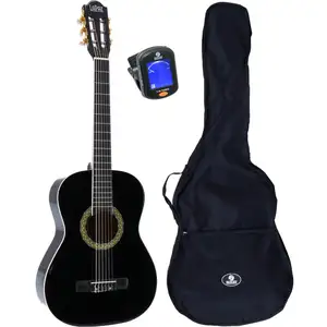 Comparateur de prix : LaPaz 002 BK guitare classique format 3/4 noire + housse + accordeur