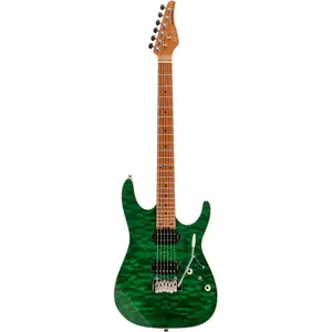 Fazley Sunrise Series Seawave Transparent Green guitare électrique avec housse deluxeVendu parbax-music