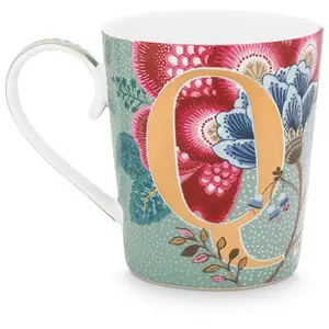 PiP Studio [W] Mug Alphabet Floral Fantasy Light Blue Q 350 ml pas cher