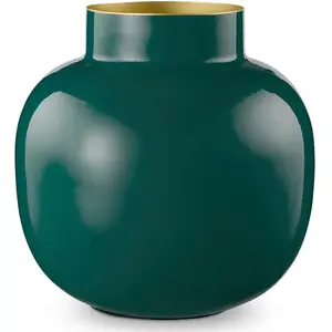 Vase métal rond Vert foncé 25cm Pip Studio pas cher