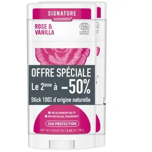 Comparateur de prix : Schmidt's Signature Déodorant Stick Rose & Vanille 2x58ml
