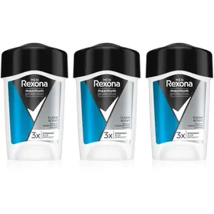 Rexona Men Déodorant Homme Crème Anti-Transpirant 96H Clean Scent 135ml lot de 3 pas cher