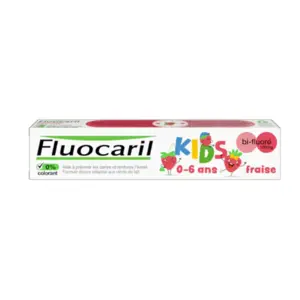 Comparateur de prix : Fluocaril Dentifrice Kids 0-6 ans Gel Fraise 50Ml