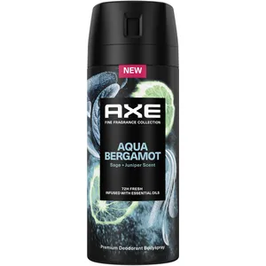 Axe Spray pour le corps Aqua Bergamot de qualité supérieure sans sels d'aluminium 150 ml - Lot de 6Vendu paramazon