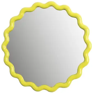 Miroir rond zigzag jaune - &Klevering pas cher