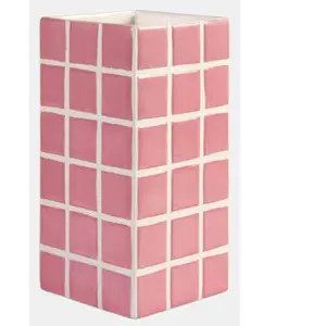 & klevering - Vase Tile - Rose - Céramique