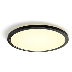 Philips Hue White Ambiance Panneau De Plafond Rond Tento WA LED 54,2 cm Noir - Noir pas cher